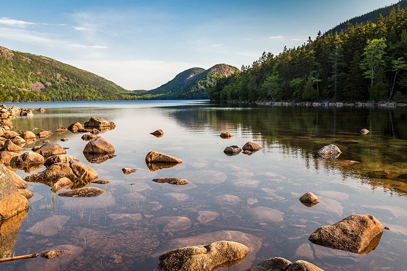 Along the southeastern edge of Jordan Pond